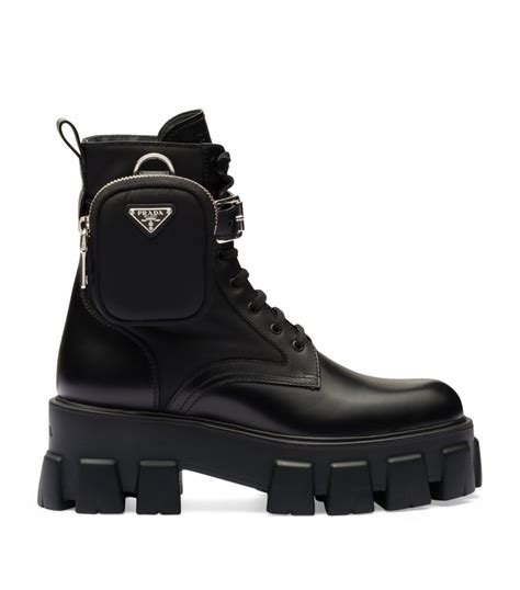 black prada mens boots and shoes|Prada black boots with pouch.